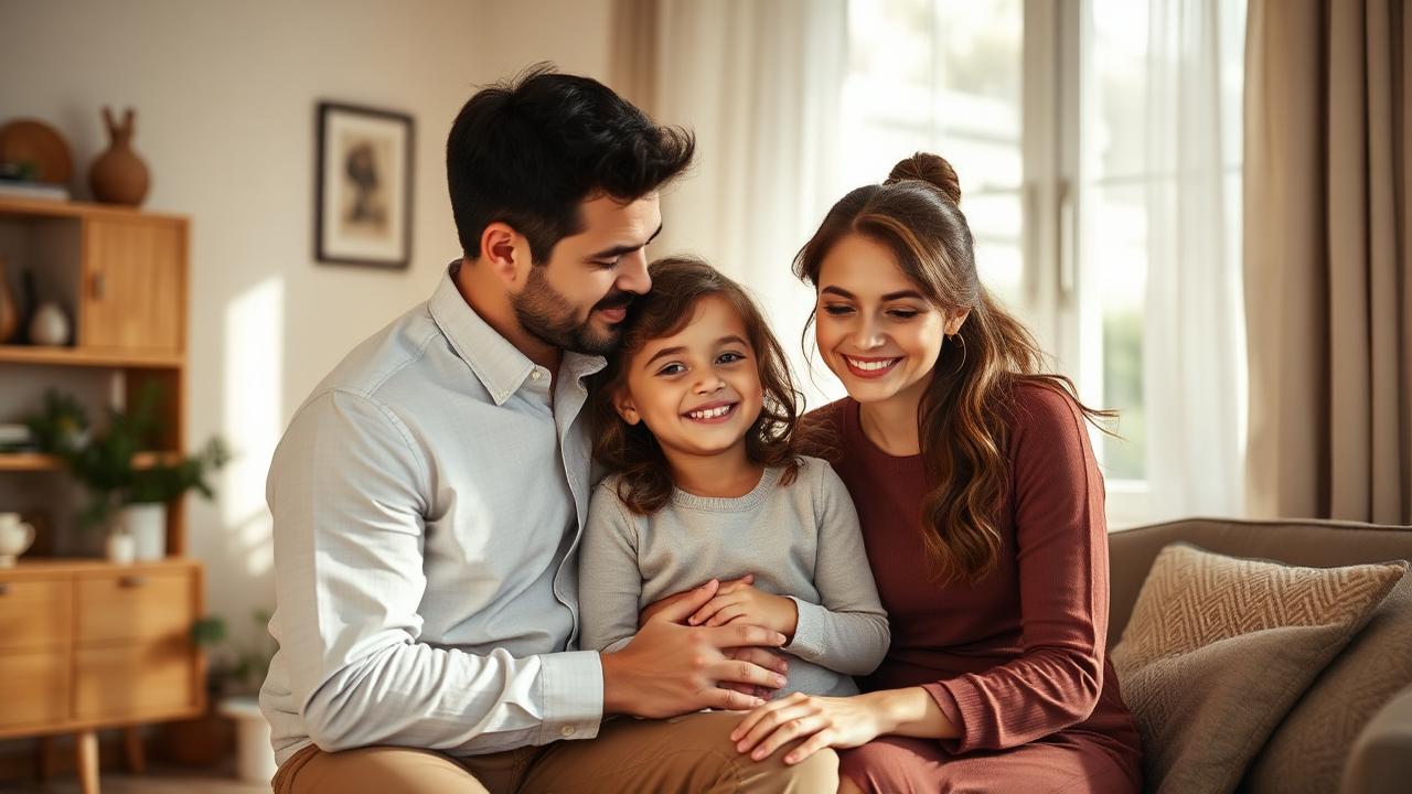 Família reunida em casa